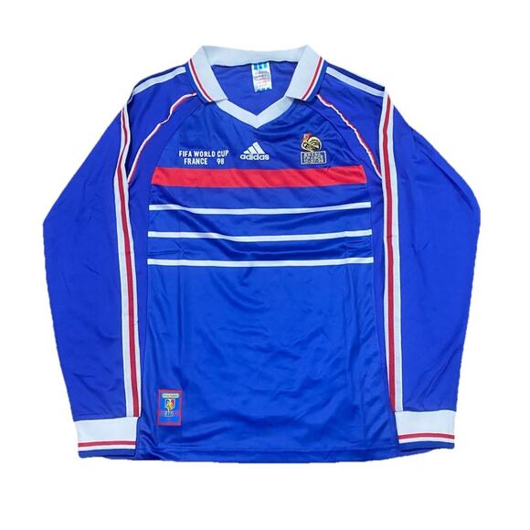 France Soccer | Men’s Medium Retro 1998 World Cup Long-Sleeve Jersey - Picture 1 of 7